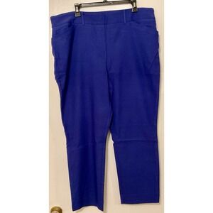 NWT Women's XXL Pants Hilary Radley Pull-On Slacks Pockets Blue Slim Leg 27"